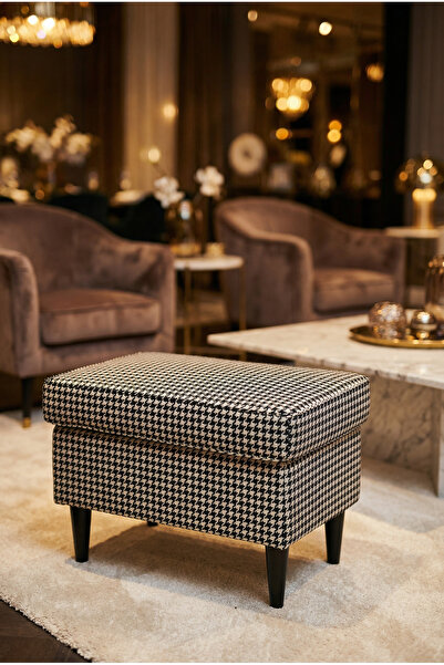 IKEA STRANDMON Kazayağı Puf, Vibberbo Siyah - Bej