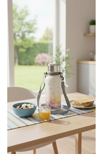 Generic A portable Thermal water bottle mug with a stylish botanical design, ...