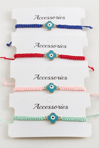 ZERO LAND سوار STOROZAL المضفر من مكرامية على شكل زهرة (01508) - أزرق