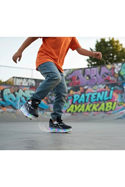 JOJO KIDS çocuk ışıklı patenli ayakkabı , on off düğmeli , oto bağcık , hem s...