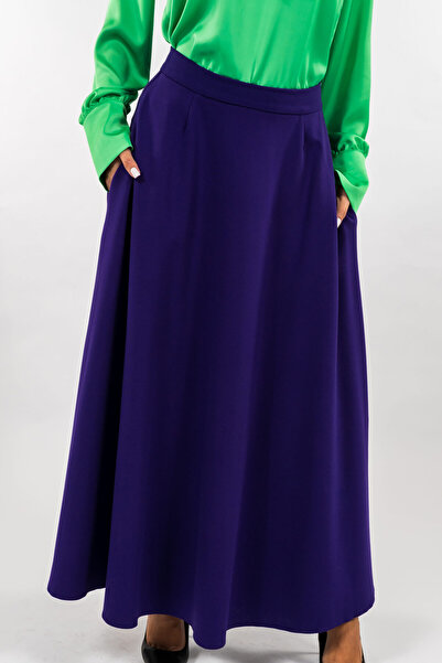 Gorgeaux Electric Blue Skirt with Pockets - 5XL(50)