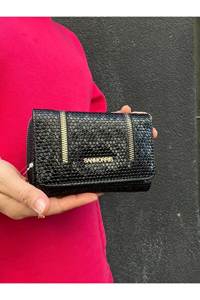 H&D COLLECTİON Women's Black Damla Very Stylish and Useful Wallet