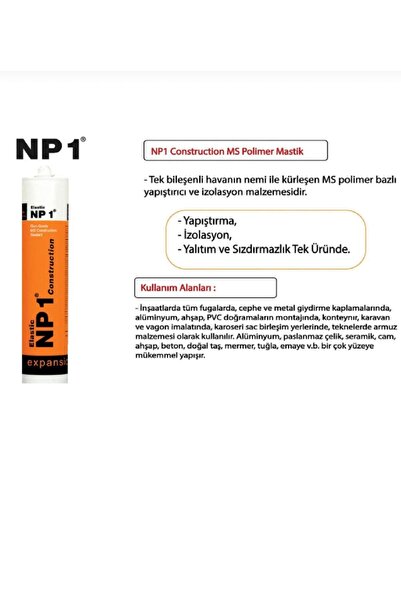 NP1 POLİMER MASTİK SİLİKON BEYAZ