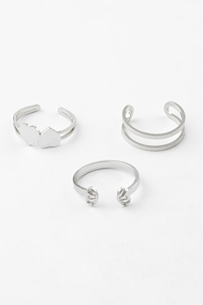 Sortie Aksesuar مجموعة من 3 خواتم من الفولاذ المقاوم للصدأ قابلة لتعديل المقا...