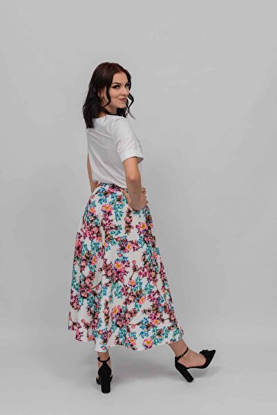 Gorgeaux Aura Multicolor Floral Skirt - S(36)