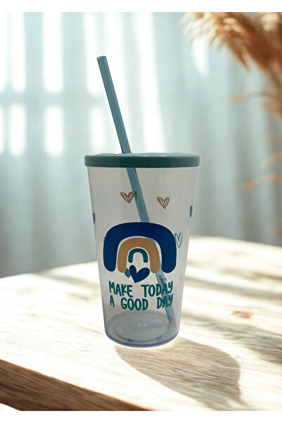 Mutluluk Kutunda Var Plastic Straw Cup