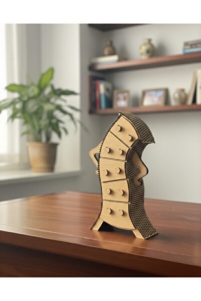 Simidil Design LineaWood 5 Çekmeceli Ahşap Takı Kutusu – Lazer Kesim MDF, Dek...