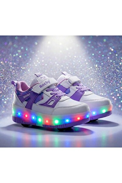 JOJO KIDS kız çocuk ışıklı patenli ayakkabı on off düğmeli , oto bağcık , hem...