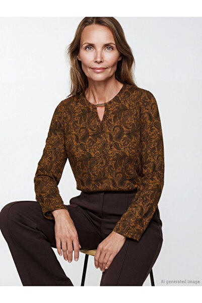 LC Waikiki Peak New Season Crew Neck Patterned Blouse