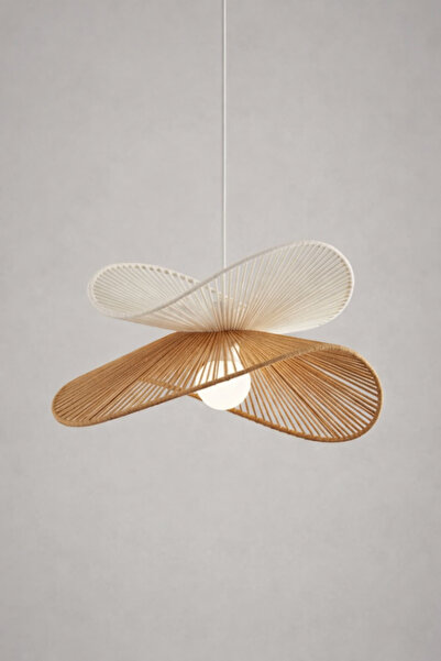 Ultra Home Cafe Bohem Butik Makrome Rustik Salon Krem Kahve Sarkıt Avize