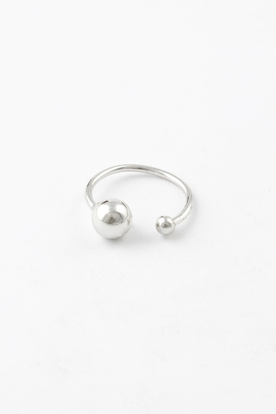 Sortie Aksesuar Asymmetric Double Ball Figured Stainless Steel Adjustable Ring
