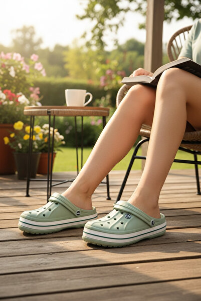 Moda fiesta Mint Green Cross Slippers – Orthopedic, Non-Slip Sole, Daily Home...