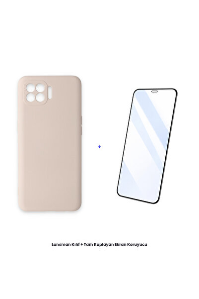 cepmoda حافظة Oppo Reno 4 Lite + مجموعة واقي شاشة مضاد للكهرباء الساكنة - بودرة