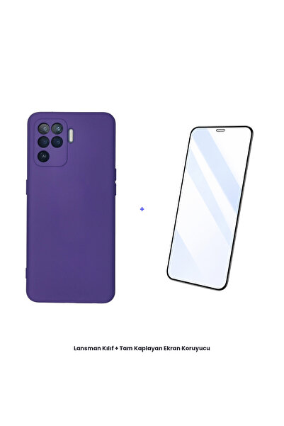 cepmoda حافظة أوبو رينو 5 لايت + مجموعة واقي شاشة مضاد للكهرباء الساكنة - أرج...