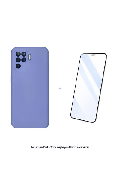 cepmoda حافظة أوبو رينو 5 لايت + مجموعة واقي شاشة مضاد للكهرباء الساكنة - أرج...