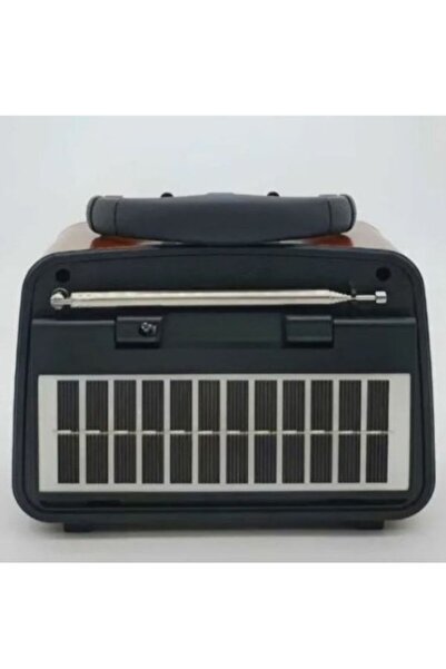 ataşbey Solar Güneş Enerji Led Fenerli RT-301 M Ahşap Nostalji Bluetooth USB-SD-Radyo-Mp3 Çalar Müzik Kutusu