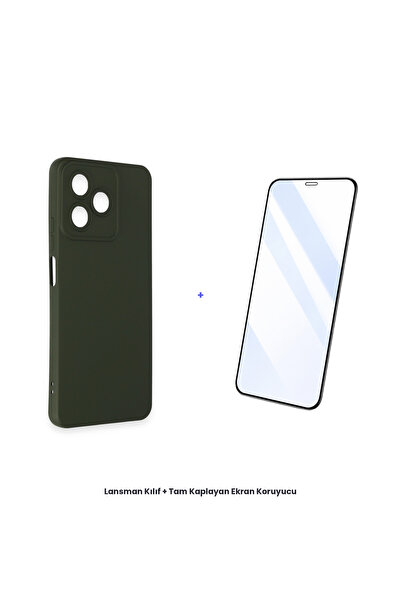 cepmoda حافظة Realme C53 + مجموعة واقي شاشة مضاد للكهرباء الساكنة - أخضر داكن