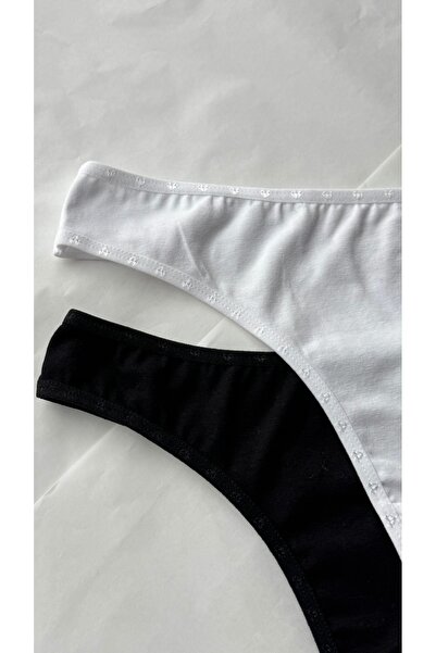 YOYYO Women's Heart Detailed Cotton Polyamide Blend Thong - Special Net Texture