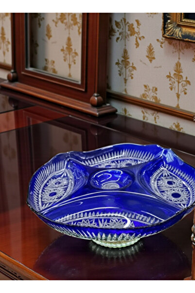 AYZ HOME Handcrafted Presentation Plate & Snack Bowl with Cut Crystal Legs an...