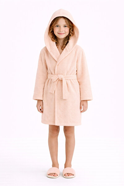 GÜLERBEBECİX Girl's Hooded Bathrobe