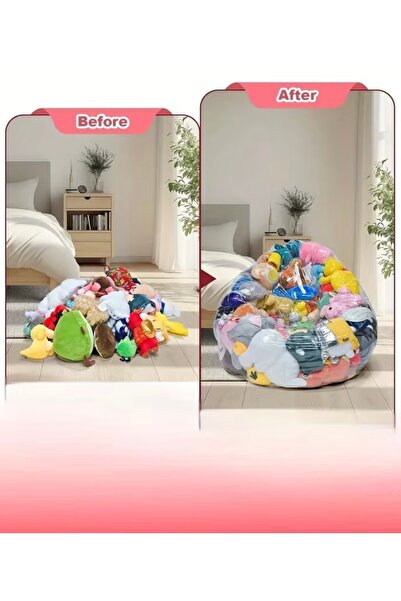 cicish Şeffaf Fermuarlı Doldurulabilir Depolama Koltuk Su Damlası 70x53x80cm ...