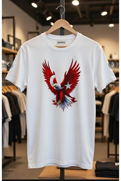 playwear Turcia Moon Star Design cu steagul turcesc cu vultur imprimat 100% b...