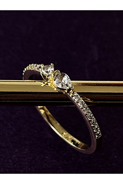 Silver Xuping Zirkon Taşlı Minimalist Alyans Model Gold Yüzük