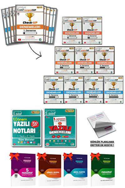Tonguç Yayınları 5. Sınıf Tekrar Testleri Tonguç + Yazılı Notlar ve Denemeler...