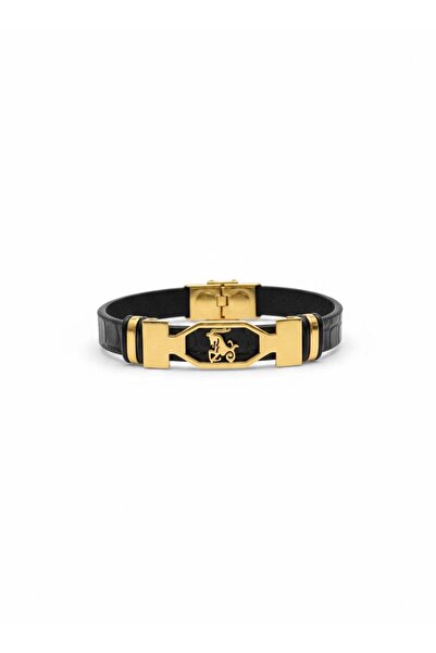 Handmade Premium Zodiac Bracelet Capricorn Leather Eco-Leather Gold Details, ...