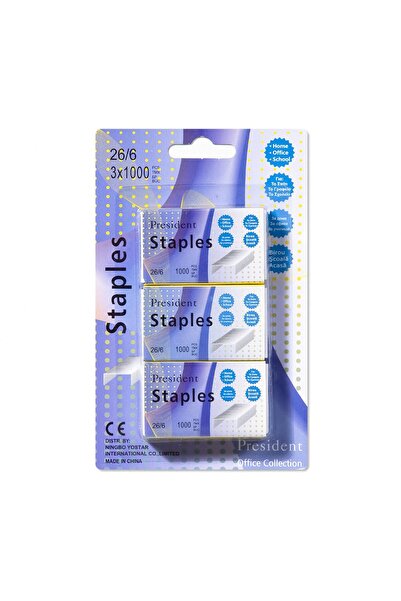 OEM Silver Staples Refills for Stapler N. 26/6 - 3000pcs