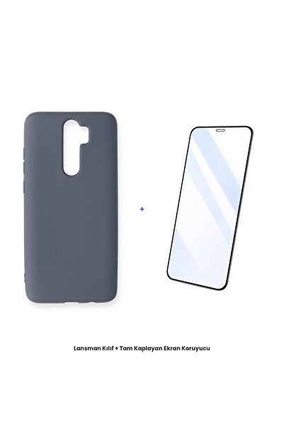 cepmoda حافظة Redmi Note 8 Pro + مجموعة واقي شاشة مضاد للكهرباء الساكنة - رمادي