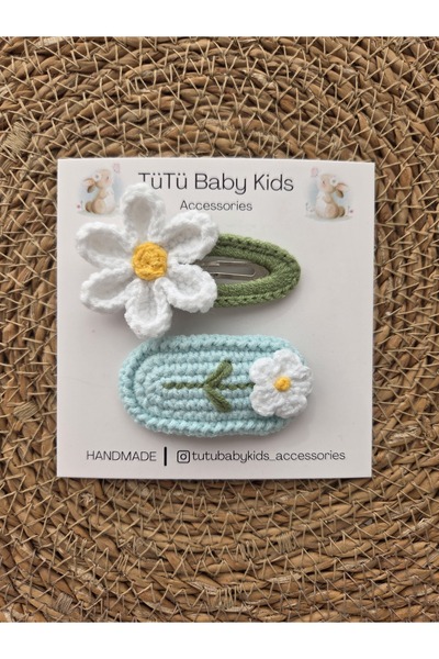 tütü baby Set of 2 Knitted Buckles, 5 Cm, Baby & Child & Adult Buckle Set, Ho...