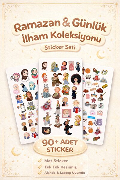 LABELOVE Ramazan Konseptli 90+ Parça Sticker Set – Ajanda, Planner, Laptop Uy...