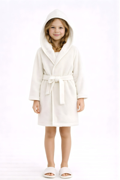 GÜLERBEBECİX Girl's Hooded Bathrobe