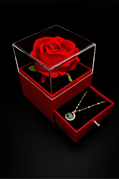 aromahediye Sky Necklace with Roses in a Box Gift