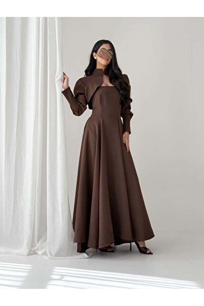 Special-DIARA Luxurious brown evening dress