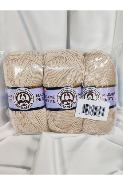 Ören Bayan MADAME PETİTE AntiPilling Bej El Örgü İpi (3 Adet) (Amigurumi İpi)...