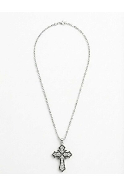 Handmade Cross Pendant - Dual Tone - with Zirconia Inlays