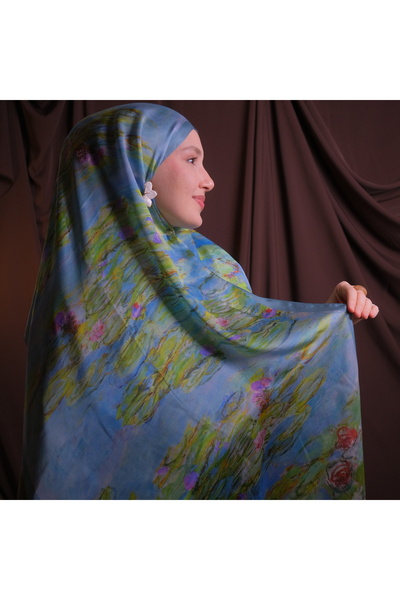 Mehru Scarfs Van Gogh - Starry Night 100% Silk Shawl 65*185cm'Art on Silk'