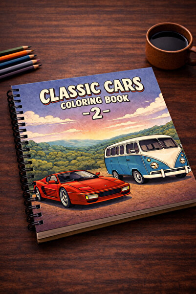 Z&R CRAFT Classic Cars Coloring Book 2–Klasik Arabalar Boyama Kitabı 2 - 30 S...