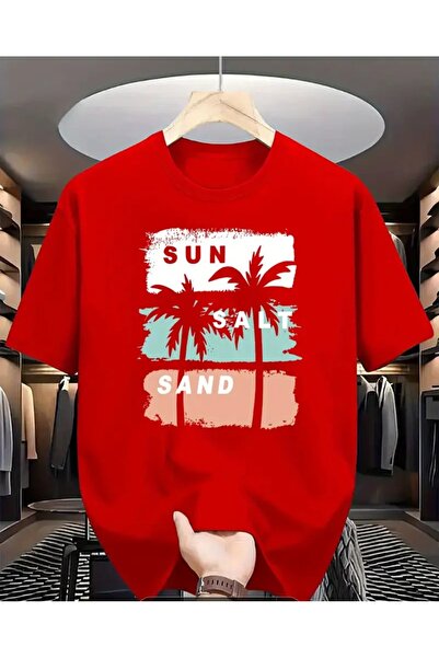 ORVIO Group T-Shirt, Summer, Beach, Palm Tree, Printed, Everyday, Touristy, C...