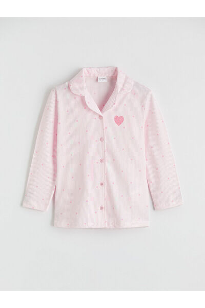 LC Waikiki Σετ πιτζάμες για κορίτσια με ροζ πουκάμισο με σχέδιο