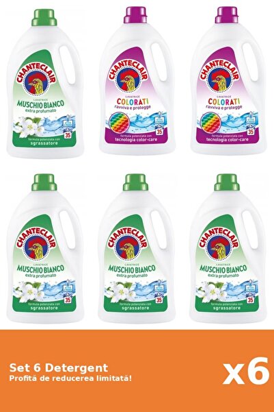 Chanteclair Set 6 Detergent Chanteclair: 4xMosc Alb, 2xColor