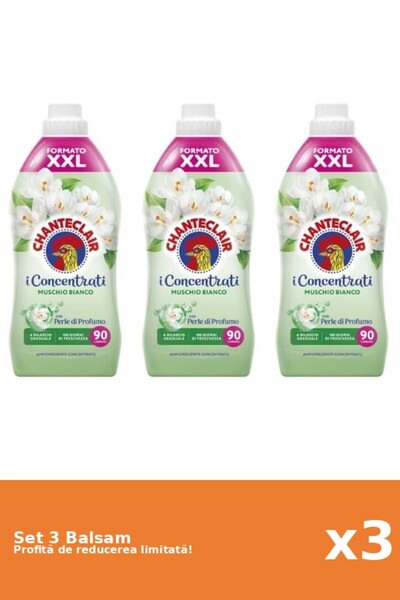 Chanteclair Set of 3 White Musk Conditioner, 1800 ml