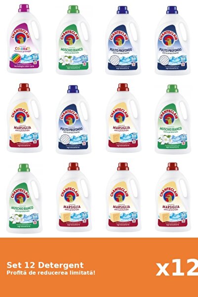 Chanteclair Set 12 Detergent Chanteclair: 1xColor, 3xMosc Alb, 3xClasic, 5xMa...