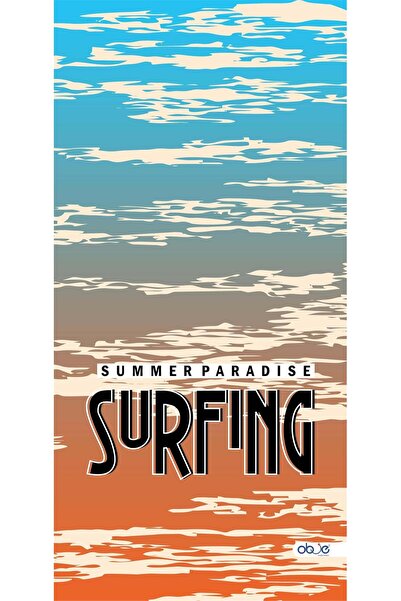 OBJE Men's Pink Surf Pattern Beach Towel