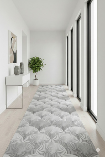 Babil Home Salon Halısı 6024 Gri Kaymaz Taban Yıkanabilir Leke Tutmaz Özel Ölçü Zarif Tasarım
