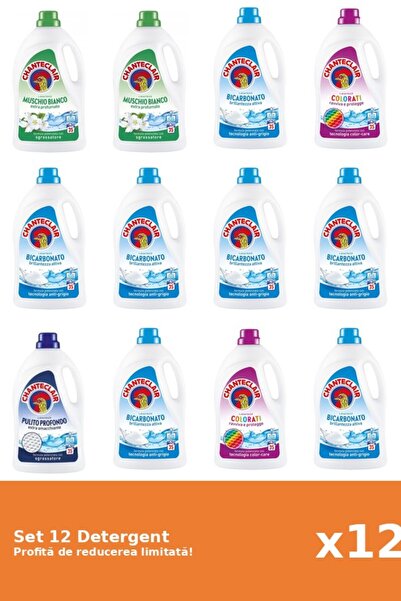 Chanteclair Set 12 Detergent Chanteclair: 2xMosc Alb, 7xBicarbonat, 2xColor, ...
