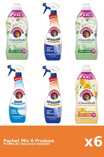 Chanteclair Set of 6 Chanteclair Mix: 3 Conditioner, 3 Anti-limescale