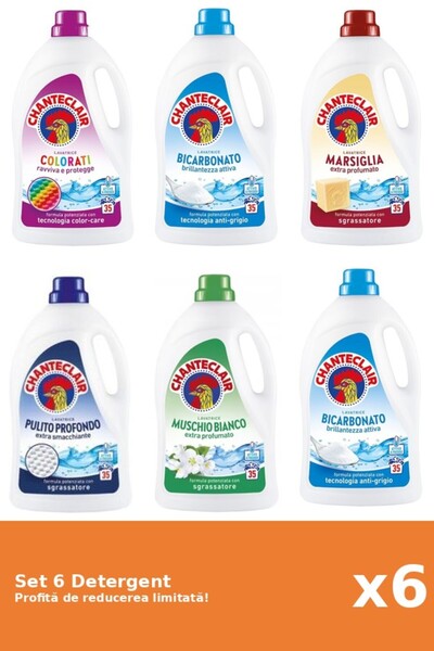 Chanteclair Set 6 Detergent Chanteclair: 1xColor, 2xBicarbonat, 1xMarsilia, 1...